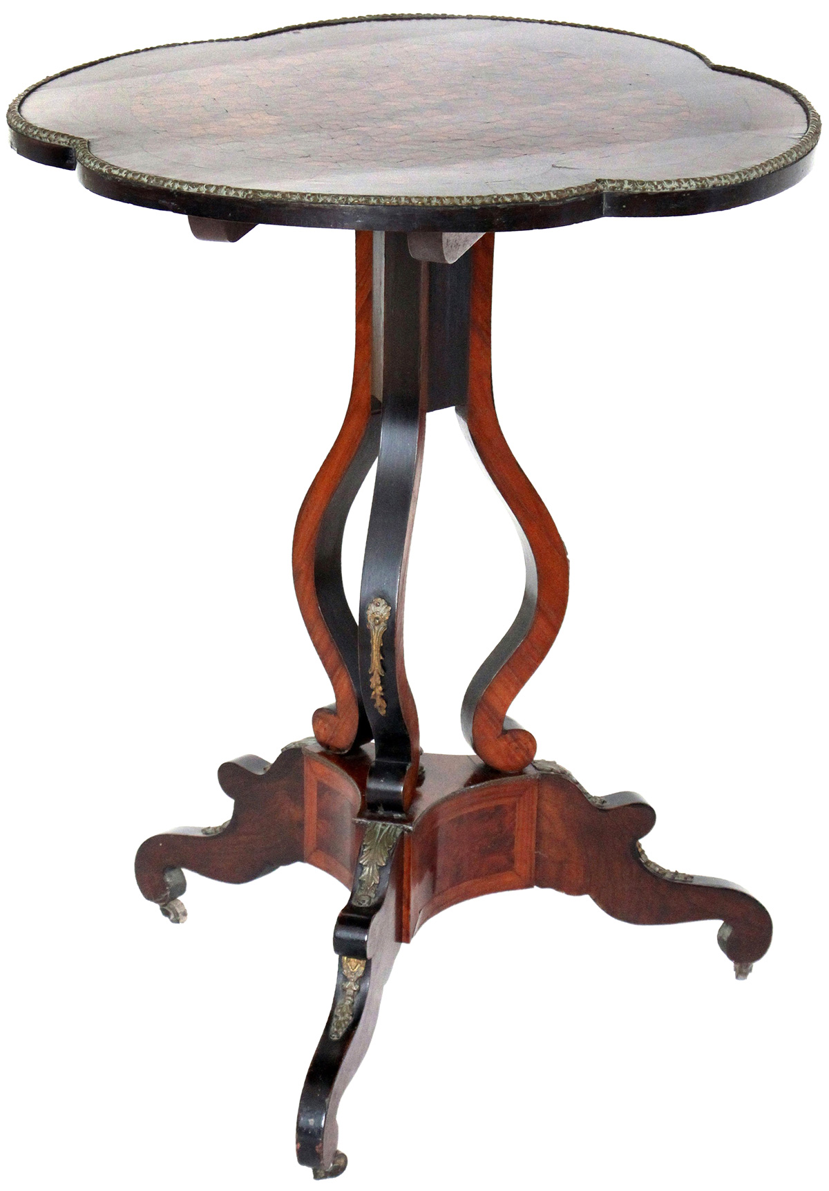 Antique Tilt-Top Tea Table with Marquetry Tabletop - שולחן תה מתקפל עתיק - Back To List of Antique Furniture