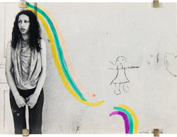 Norman Kulkin - A Woman in front of a Graffiti Wall - Painted Photograph - Click for Detailed Info