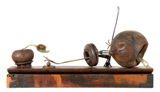 Michael Druks - Assemblage Sculpture - Wooden Objects with Forks - מיכאל דרוקס - פסל אסמבלאז' - אימומים מזלגות וכפית