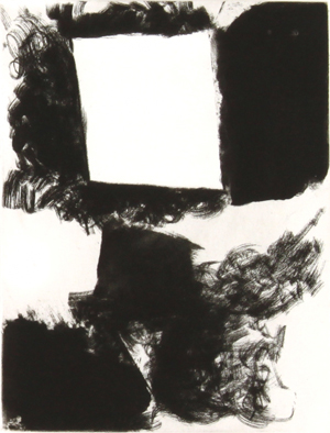 Avigdor Arikha - 6 Colored aquatint etchings for Samuel Beckett - etching No 4 - איורים לסמואל בקט - אביגדור אריכא - Click to Zoom
