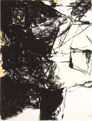 Avigdor Arikha - 6 Colored aquatint etchings for Samuel Beckett - etching No 5 - איורים לסמואל בקט - אביגדור אריכא - Click to Zoom