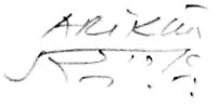Avigdor Arikah L'issue - Signature on Engravings for Beckett - אביגדור אריכא