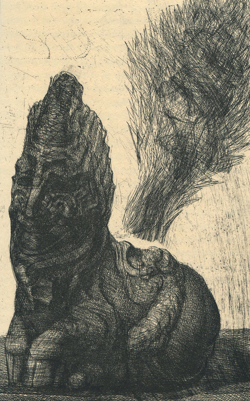 Ernst Fuchs: Saturnische Sphinx, Sternfresser - Saturnian Sphinx, Star Eater - ארנסט פוקס - הדפס - Back To List of Art Books