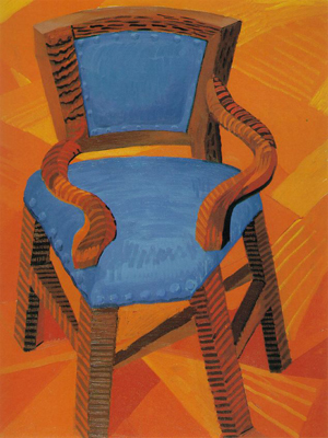 David Hockney - The Chair - Oil on canvas - דיויד הוקני
