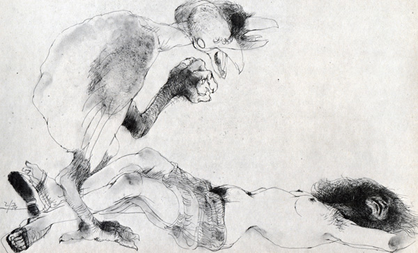 Harold Rubin - Crow - 27 drawings - עורב - 27 רישומים - הרולד רובין - Click to Zoom