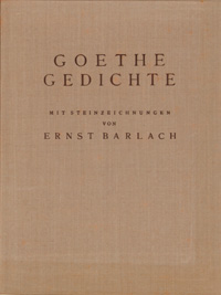 The front side of the cover of the slipcase with Goethe Gedichte Mit Steinzeichnungen von Ernst Barlach