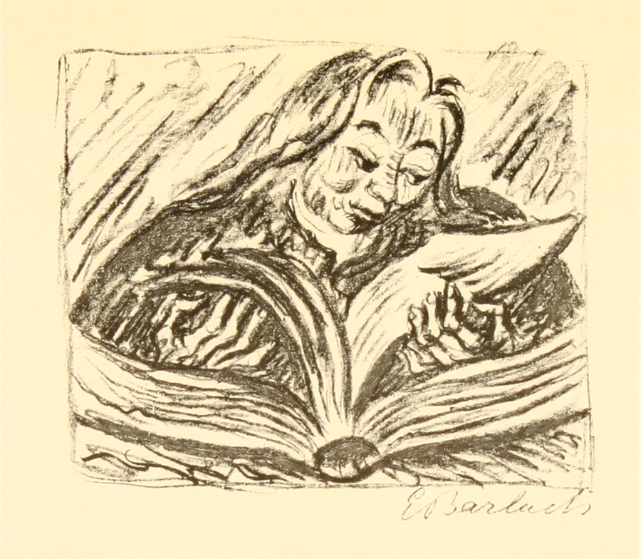 Ernst Barlach: Lesender Jungling - ארנסט ברלך - Goethe Gedichte Mit Steinzeichnungen - Back To List of Art Books