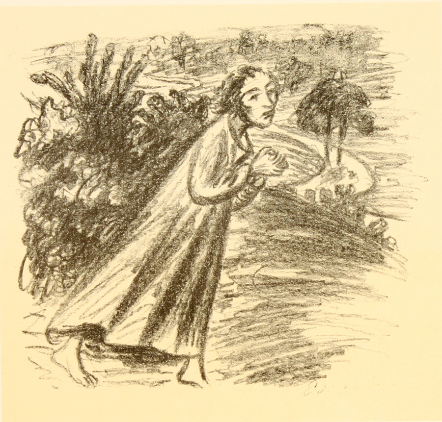 Ernst Barlach: An den Mond 3 - ארנסט ברלך - Goethe Gedichte Mit Steinzeichnungen - Back To List of Art Books