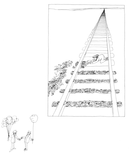 Hans-Georg Rauch: Rauchzeichen - Carved Railroad - הנס גאורג ראוך - Click to Zoom