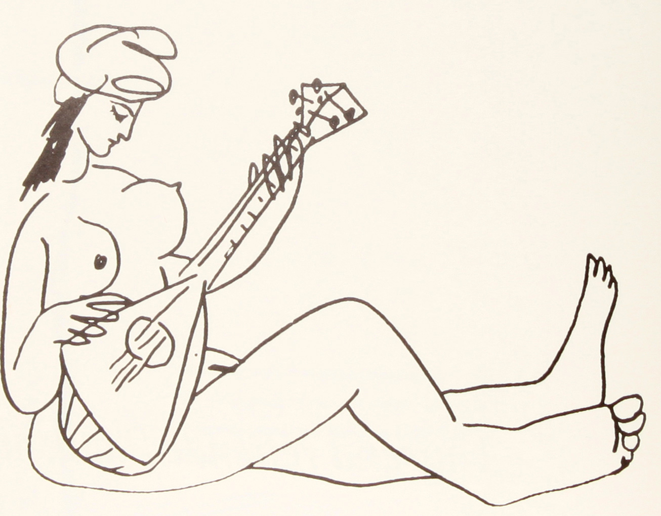 Picasso Dessins - 27.3.66-15.3.68 - ציורים של פיקאסו - A Woman Playing the Mandolin