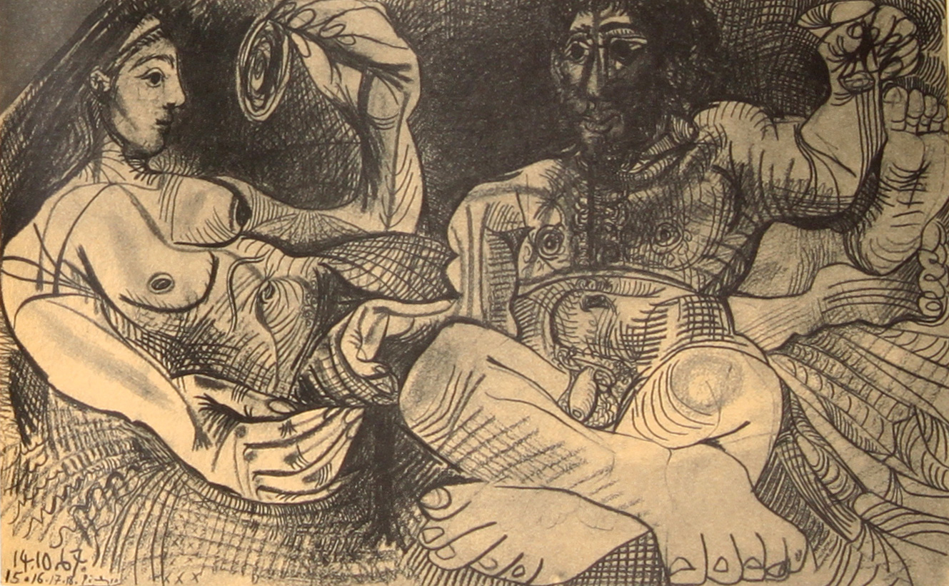 Pablo Picasso Dessins - 27.3.66-15.3.68 - ציורים של פיקאסו - A Man and a Woman in Rest - 14.10.67