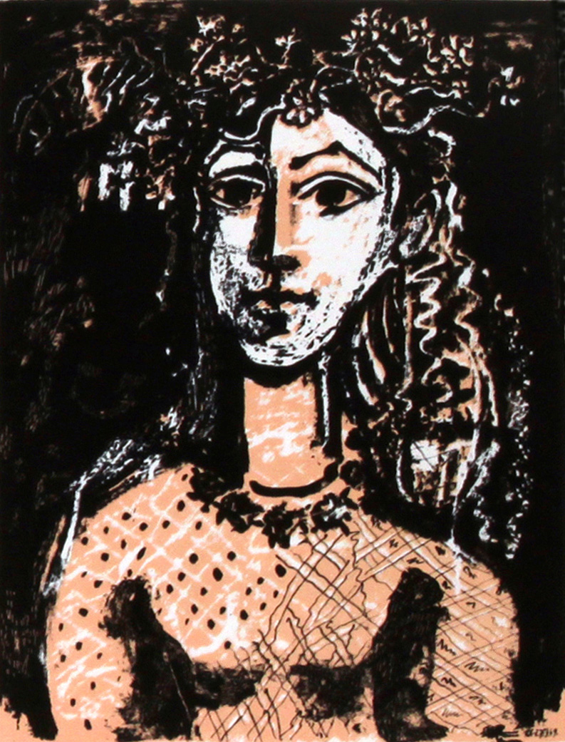 Picasso Lithographs by Fernand Mourlot - Young Girl Inspired By Cranach - הליתוגרפיות של פיקאסו