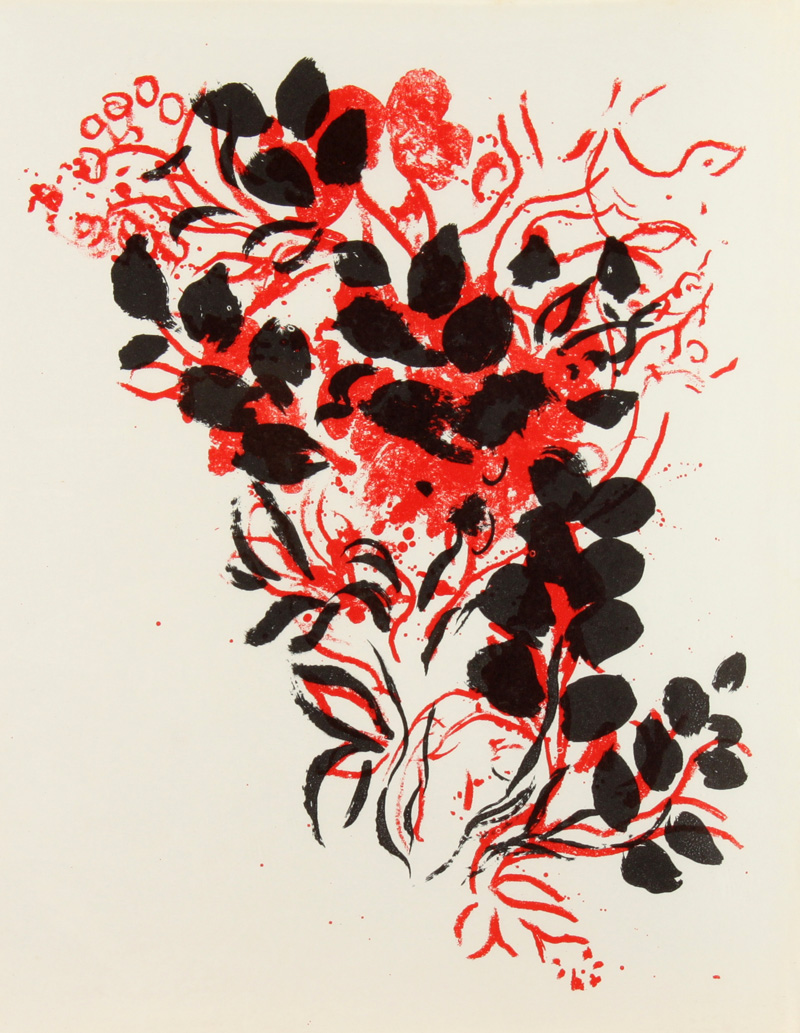 The Lithographs of CHAGALL, 1962-1968: Original Lithograph - Bouquet of flowers - ליתוגרפיה מקורית של מארק שאגאל