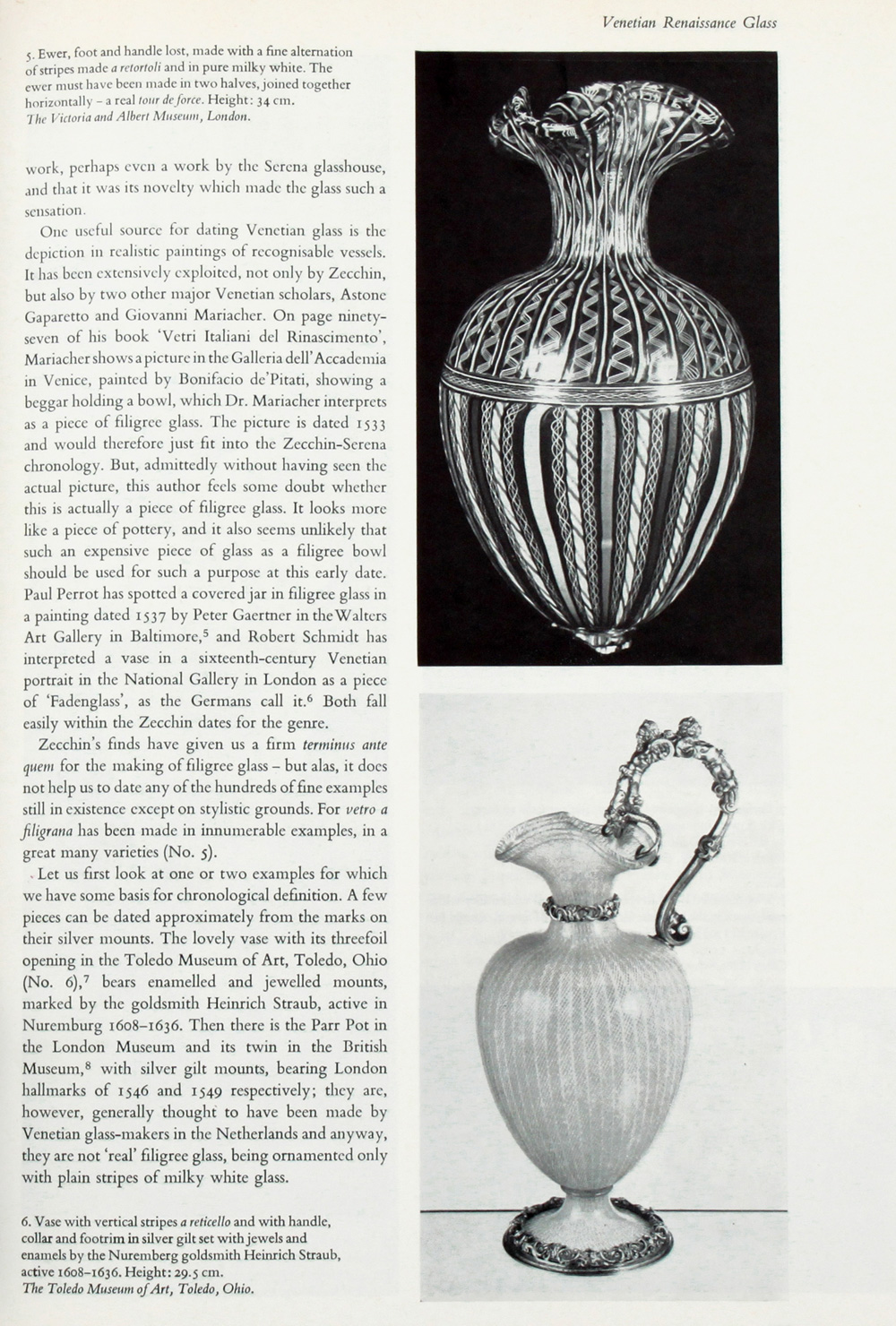 The CONNOISSEUR back issues - August 1976 - Venetian Renaissance Glass - problems of dating vetro a filigrana by Ada Polak - Page 273