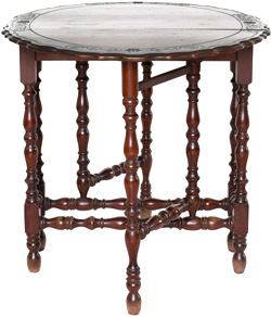 Antique Victorian Scalloped Gate Leg Table - שולחן גייטלג אנגלי עתיק - Click for Detailed Info