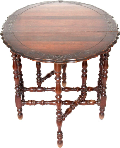 Victorian era - Antique gate leg table with oval tabletop - Click to Zoom