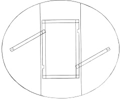 Oval gate leg table scheme with one gate on each side