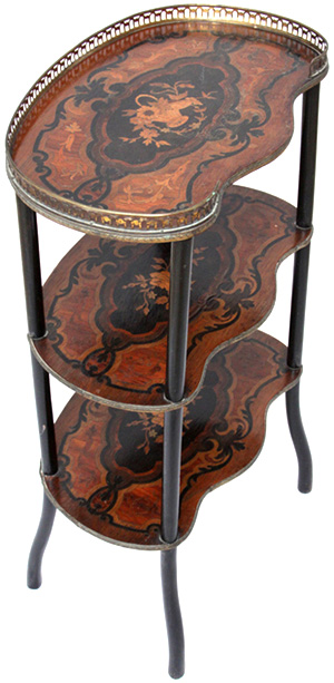 Antique Victorian What-not (Etagere) with Marquetry Shelves - Click to Zoom