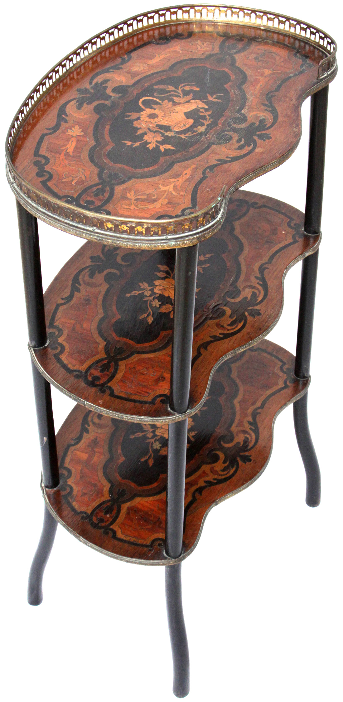 Antique Victorian What-not Etagere with Marquetry Shelves - כוננית מדפים ויקטוריאנית - Back To List of Antique Furniture