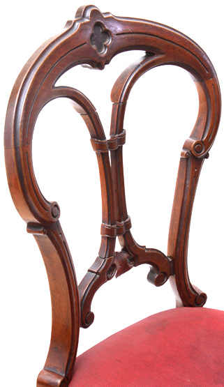 2 Antique Victorian Balloon Back Chair - Rococo Style Carved Back