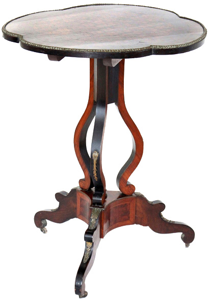 Antique Tilt-Top Tea Table with Inlaid Marquetry Tabletop - Click to Zoom