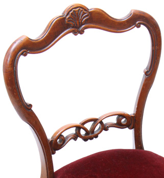 Genuine Antique Victorian Balloon Back Chair - Rosewood and Stuff-Over Seat - כיסא אנגלי ויקטוריאני עם גב דמוי בלון - Click to Zoom