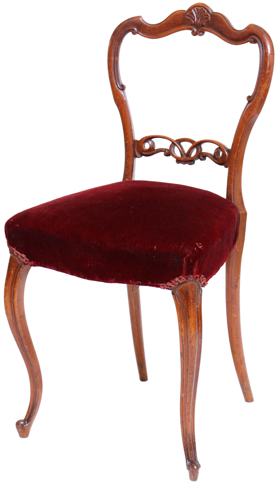 Genuine Antique Victorian Balloon Back Chair - Rosewood and Stuff-Over Seat - כיסא אנגלי ויקטוריאני מקורי - Back To List of Antique English Furniture