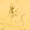 דוד הנדלר - רישום עפרון - אביבה אורי עם תינוקת 