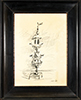 Yosl Bergner - יוסל ברגנר - קופסת בשמים - Dancing Jewish Spice Box - Charcoal Pencil on Paper - Back to List of Paintings