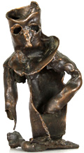 שולמית בן שלום - פסל ברונזה - שעווה אבודה - המלך - Shulamit Ben Shalom - Lost Wax Bronze Sculpture