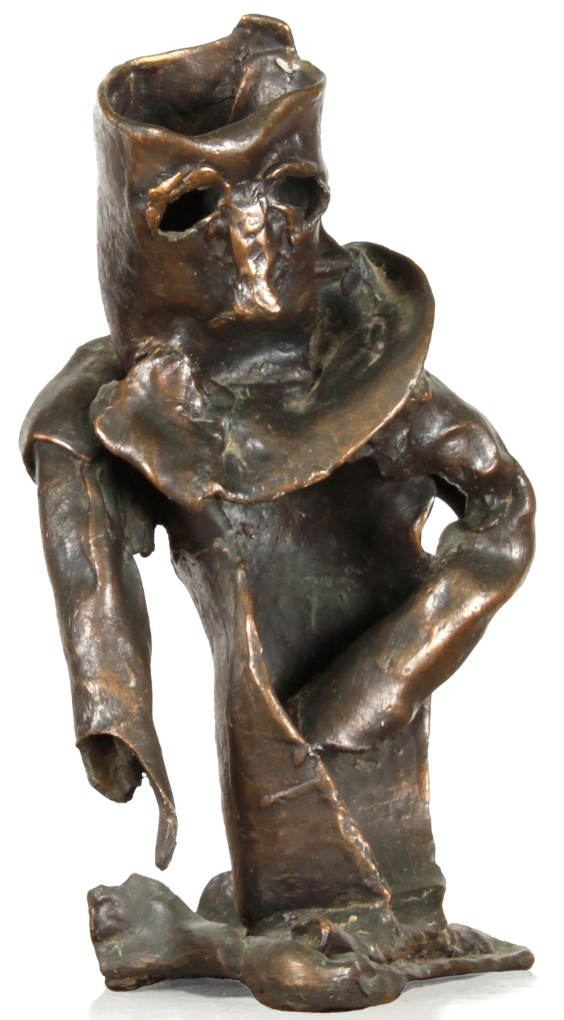 Shulamit Ben Shalom - Lost Wax Bronze Sculpture - The King - שולמית בן שלום - פסל ברונזה - שעווה אבודה - המלך - Back To List of Israeli Paintings and Sculptures