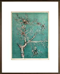Mordechai Moreh - Color Etching & Drypoint - The Prophet - מרדכי מורה - תחריט צבעוני - הנביא - Click for Detailed Info