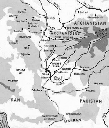 A map of the Baluch dispersion near the border between Afghanistan, Iran and Pakistan