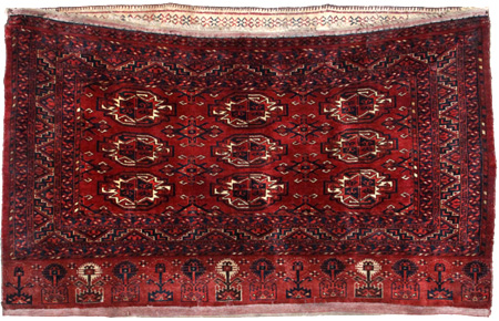 Antique Turkmen Tent Bag - a Yomud Chuval - Click for Detailed Info