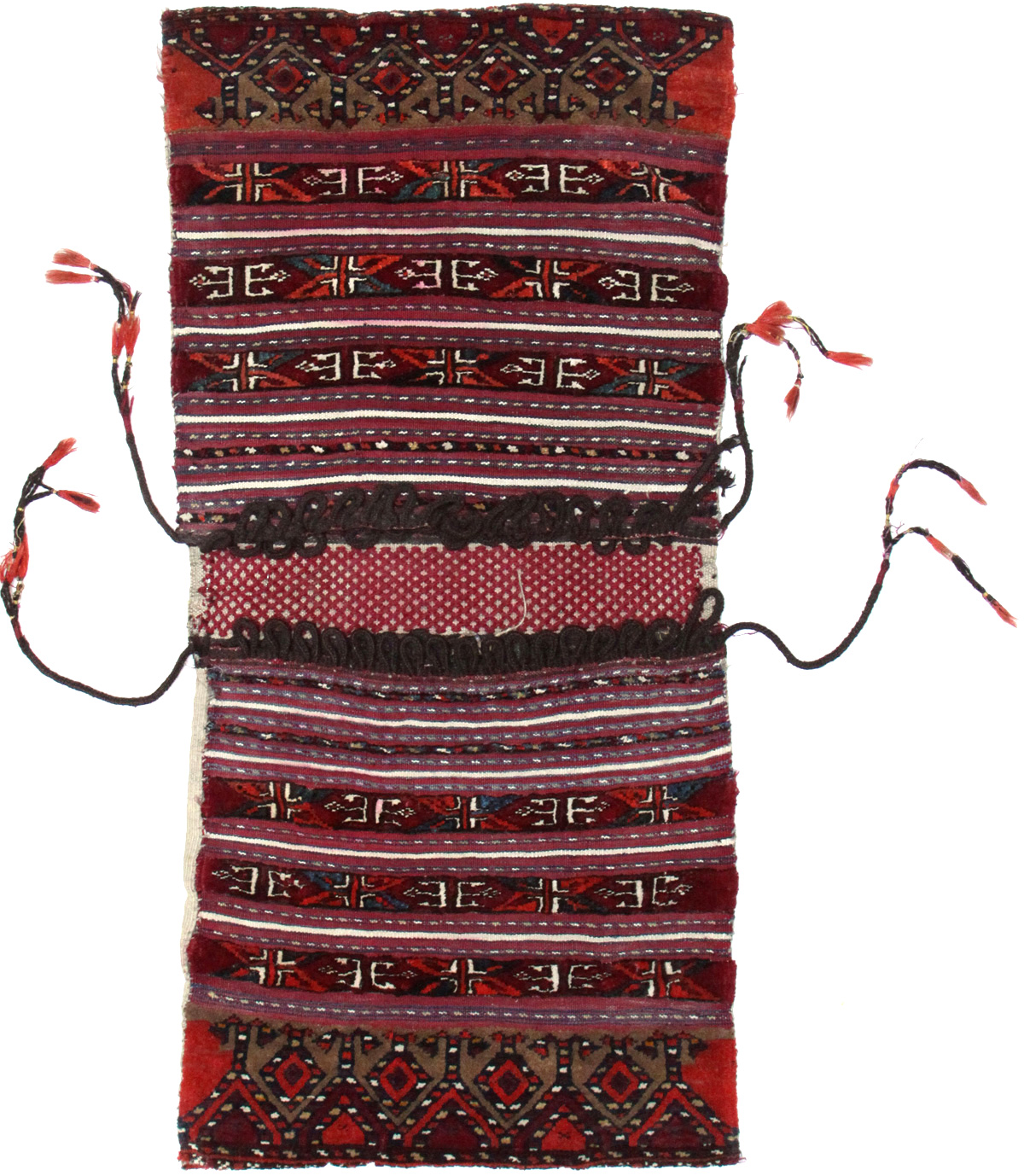 Antique Turkmen Saryk Khorjin - an Intact Pair of Saddle Bags - זוג שקי אוכף - טורקמני עתיק - Back To List of Oriental Carpets and Rugs