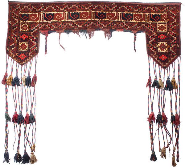 Antique Ersari Kapunuk - a genuine Jallar Paidar with Tassels - שטיח תורקמני עתיק - ארסרי - Click to Zoom